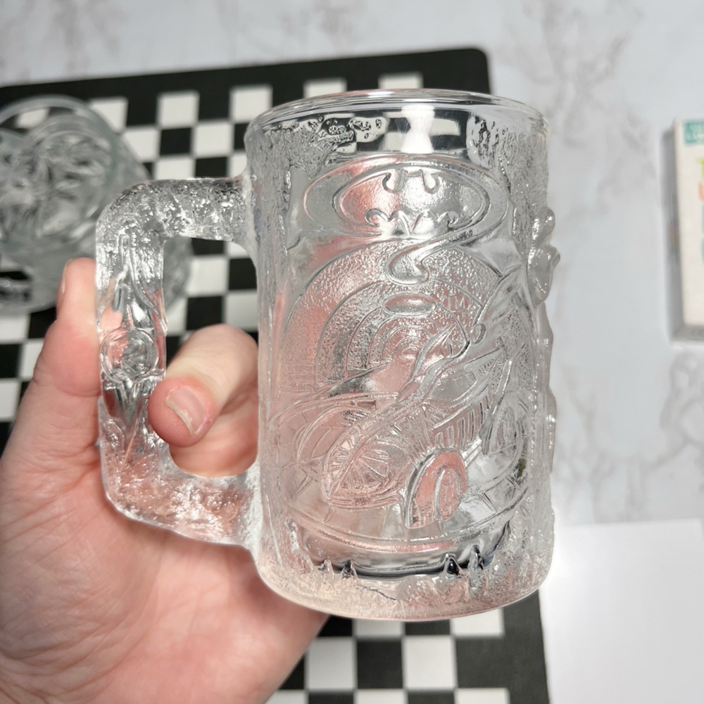 Vintage 1995 McDonalds Batman Forever Glass Mugs Set Batman Robin DC Comics - Picture 5 of 10